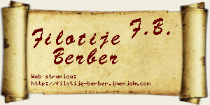 Filotije Berber vizit kartica